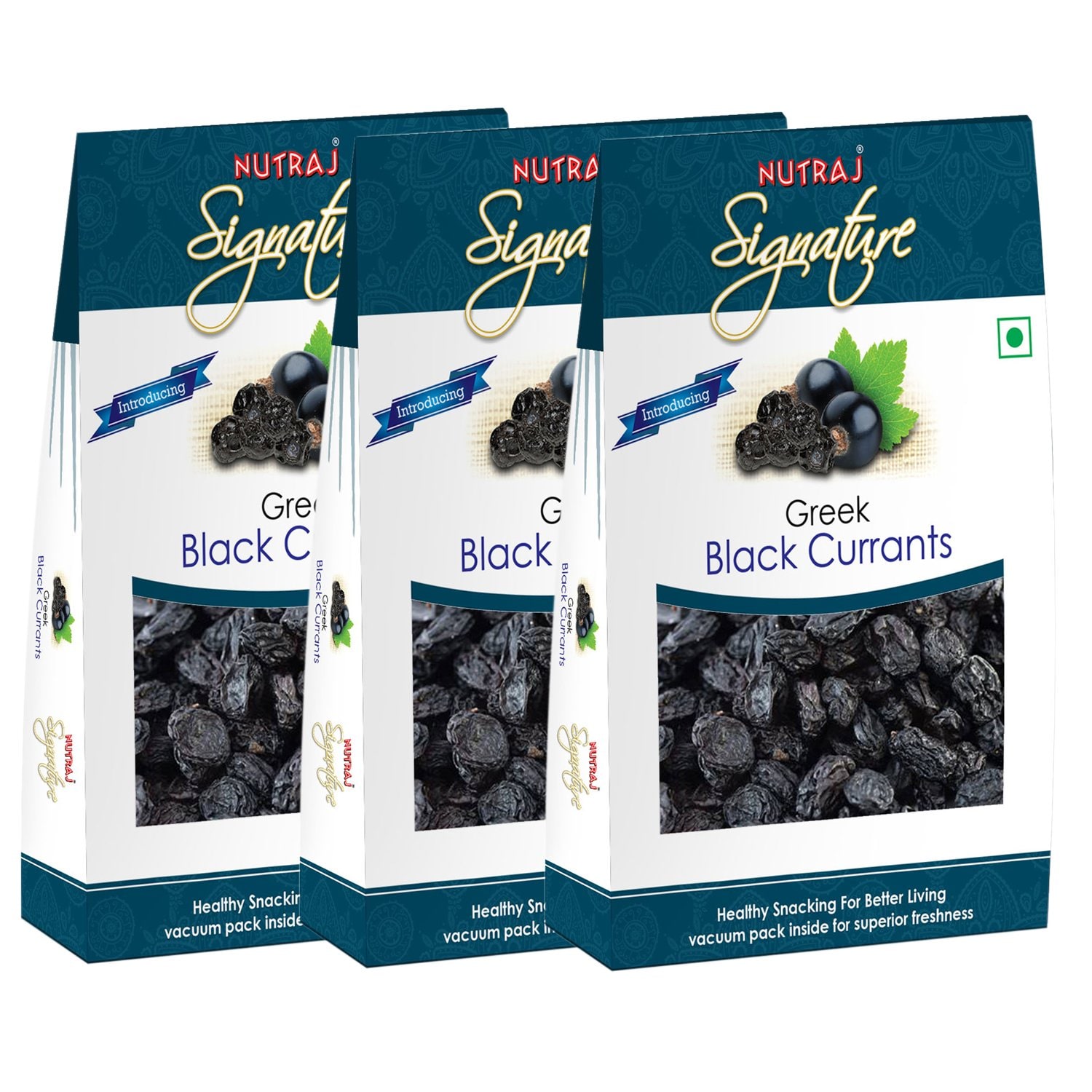 

Nutraj Signature - Greek Black Currant Dried 100G (Pack Of 3) - Vacuum Pack
