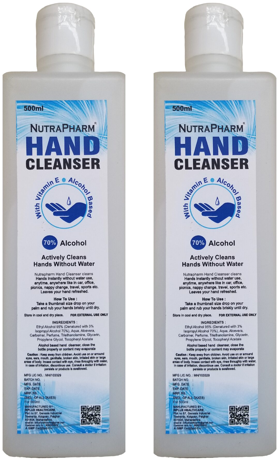 

Nutrapharm 70 Alcohol Aloe Instant Hand Cleanser 500ml(Pack of 2)