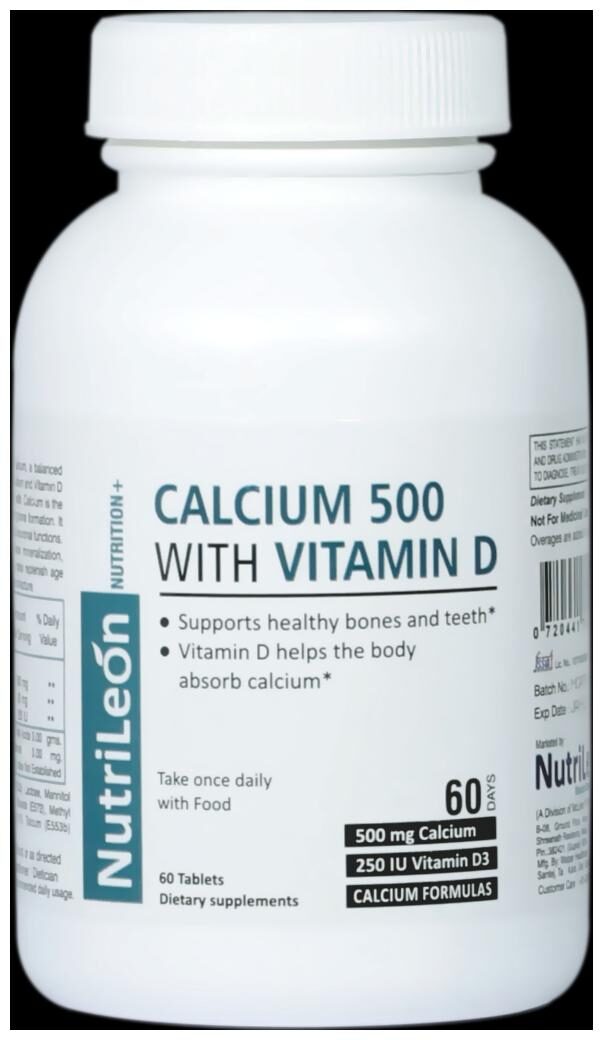 

NutriLeon Calcium Vitamin D3 Supplement Natural Minerals 60 Tablets