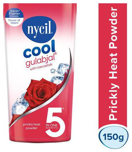 

Nycil Prickly Heat Powder - Cool Gulabjal Proprietary Ayurvedic Medicine 150 g FMCG