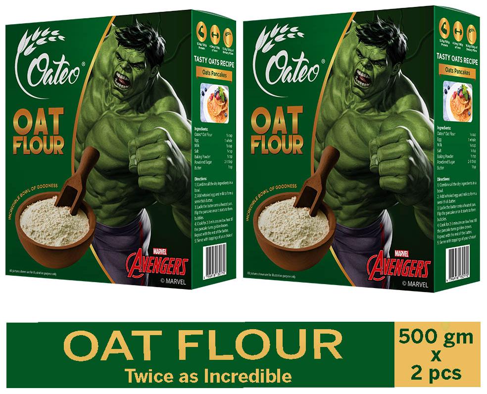 

Oateo Oat Flour Aata Made From 100 Whole Grain High In Fibre And Protein 500g (Pack Of 2)