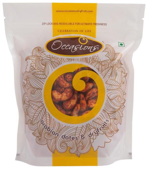 

Occasions Dry Fruit Cashew Roasted with Red Chilly Powder Cashewnuts Lal Mirch Kaju High Quality White Cashew 500g (Pack of 1)