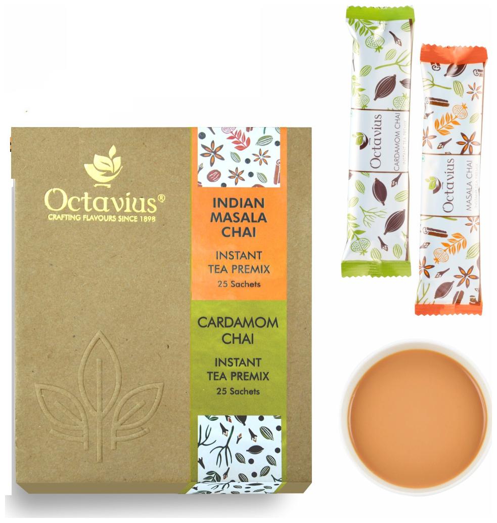 

Octavius Combo Pack of Rich Indian Masala and Cardamom Chai Instant Tea Premi 750 g