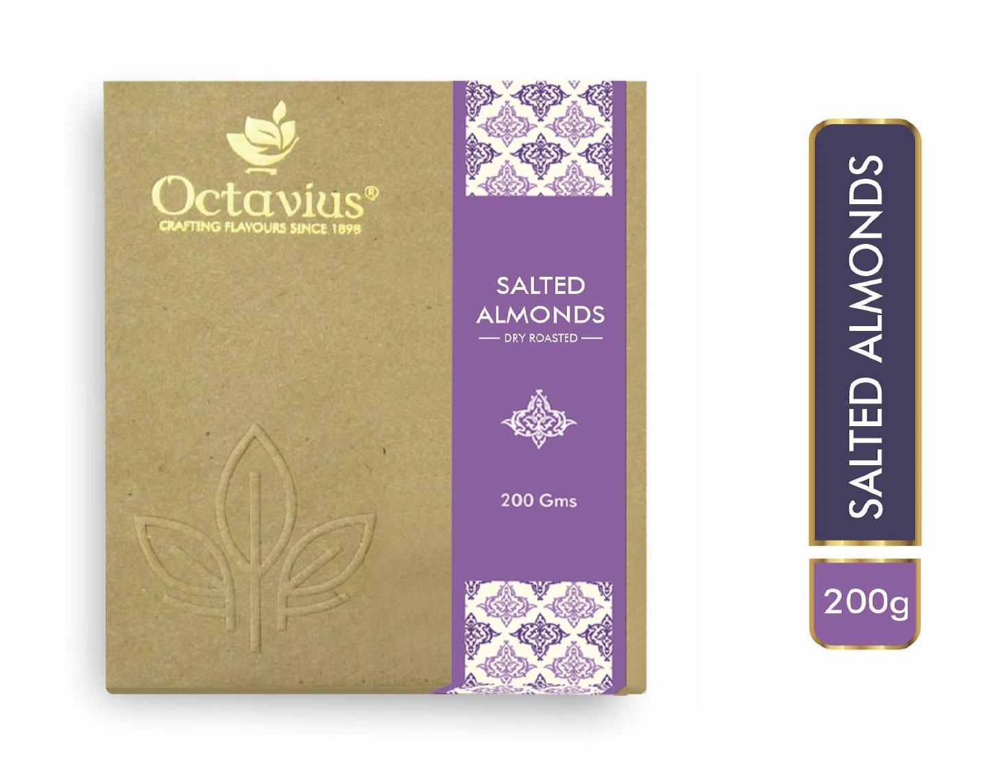 

OCTAVIUS Gourmet Salted Almond Packed in Craft Paper Box - 200g