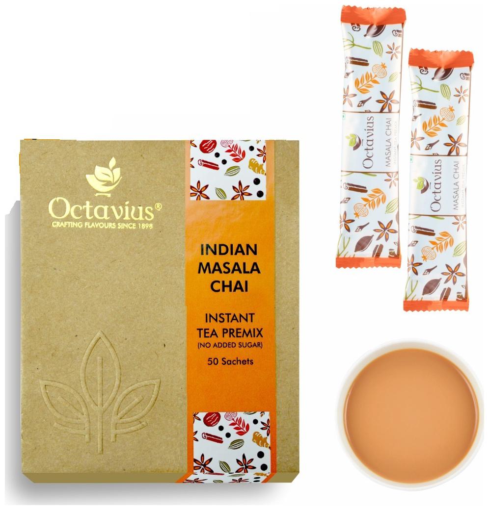 

Octavius Indian Masala Instant Tea Premix- 50 Sachet Economy pack (No Added Sugar) 400g