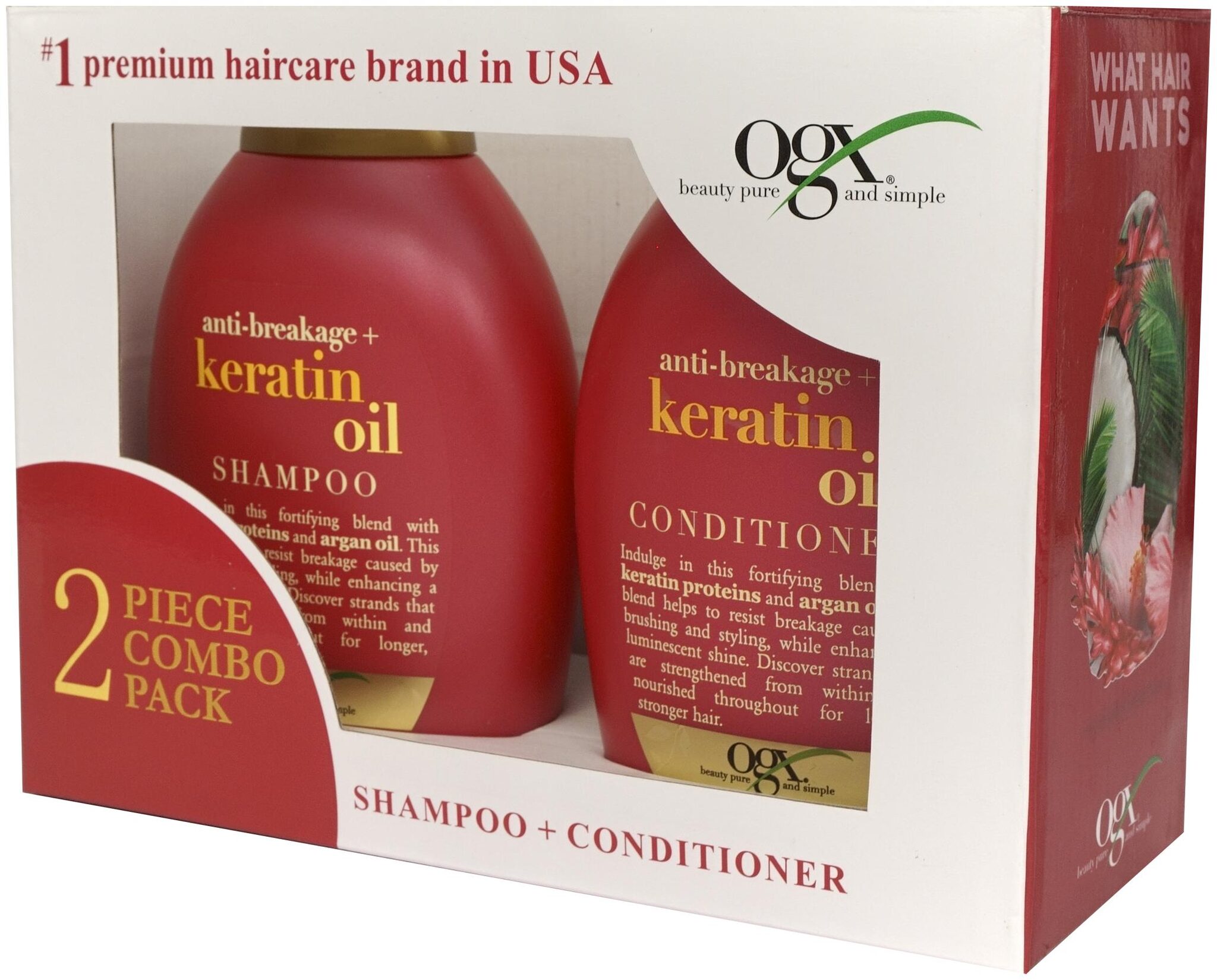 

OGX Anti-Breakage and Keratin Oil Combo Pack Shampoo and Conditioner 385 ml Each (Pack Of 2)