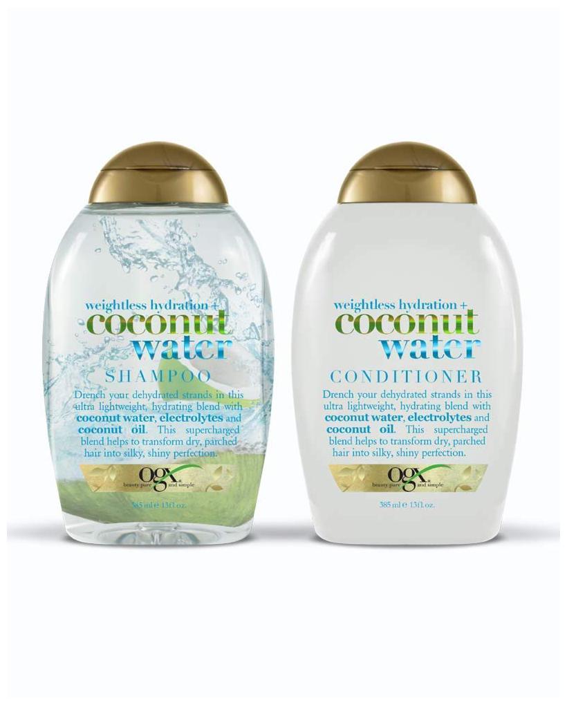 

OGX Weightless Hydration Coconut Water Shampoo 385 ml Conditioner Combo 385 ml ( Pack of 2 )