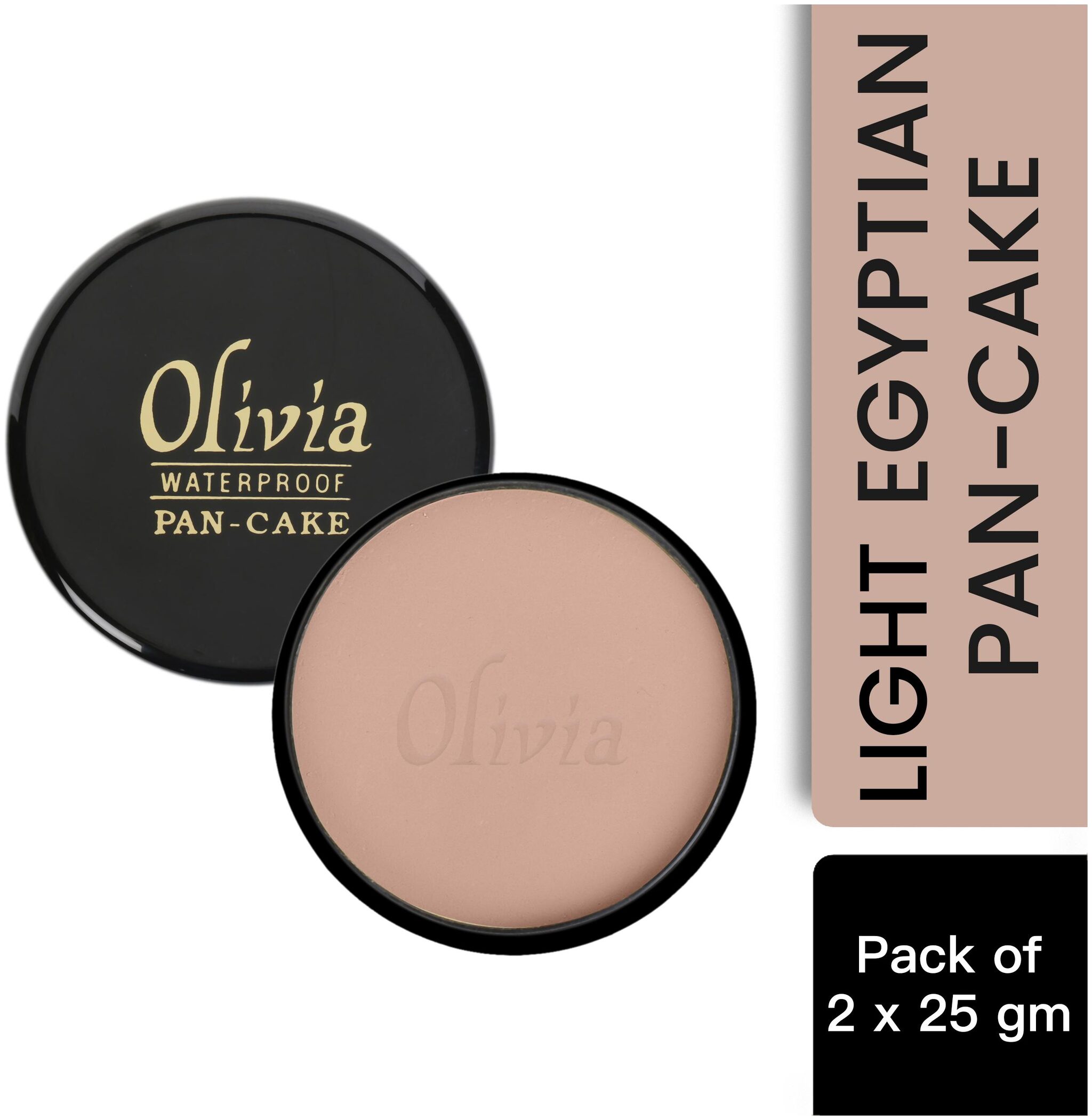

Olivia 100 Waterproof Pan Cake Light Egyptian Makeup Concealer 25g Shade No 919 - Pack of 2