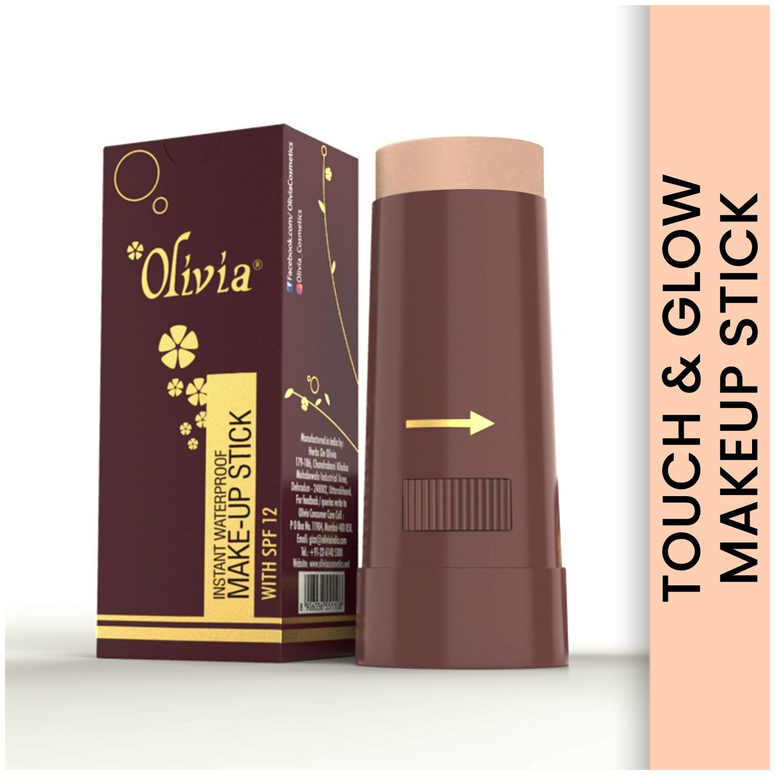 

Olivia Instant Waterproof Makeup Stick Concealer Touch Glow 15g Shade No 5 (SPF 12)