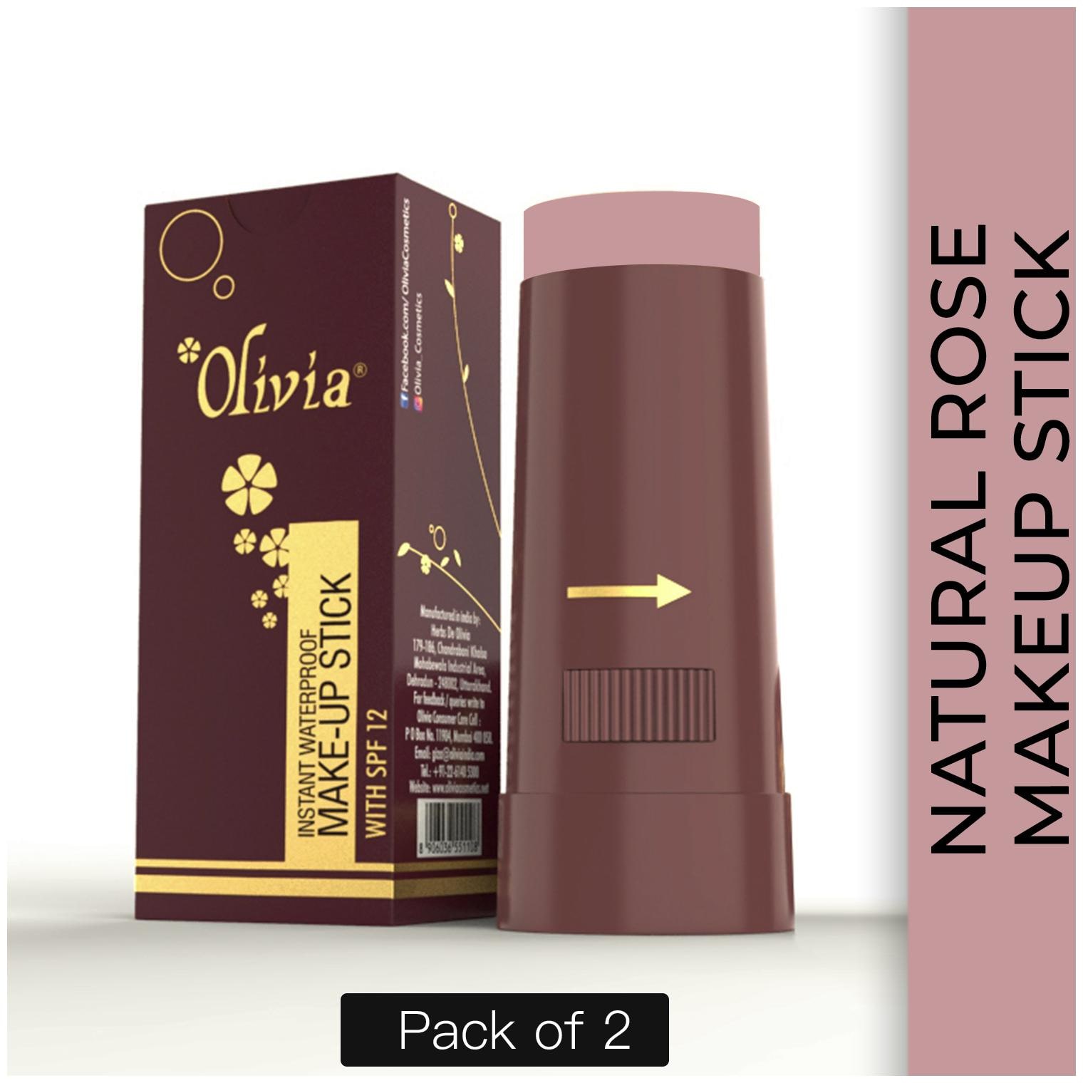 

Olivia Instant Waterproof Makeup Stick Concealer Natural Rose 15g Shade No 4 (SPF 12) - Pack of 2