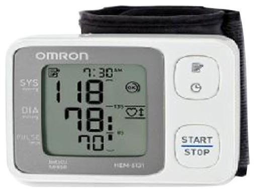 

Omron HEM 6131 Fully Automatic Wrist Type Digital Blood Pressure Monitor With Intellisense Technology Positioning Sensor Cuff Wrapping Guide For Most Accurate Measurement