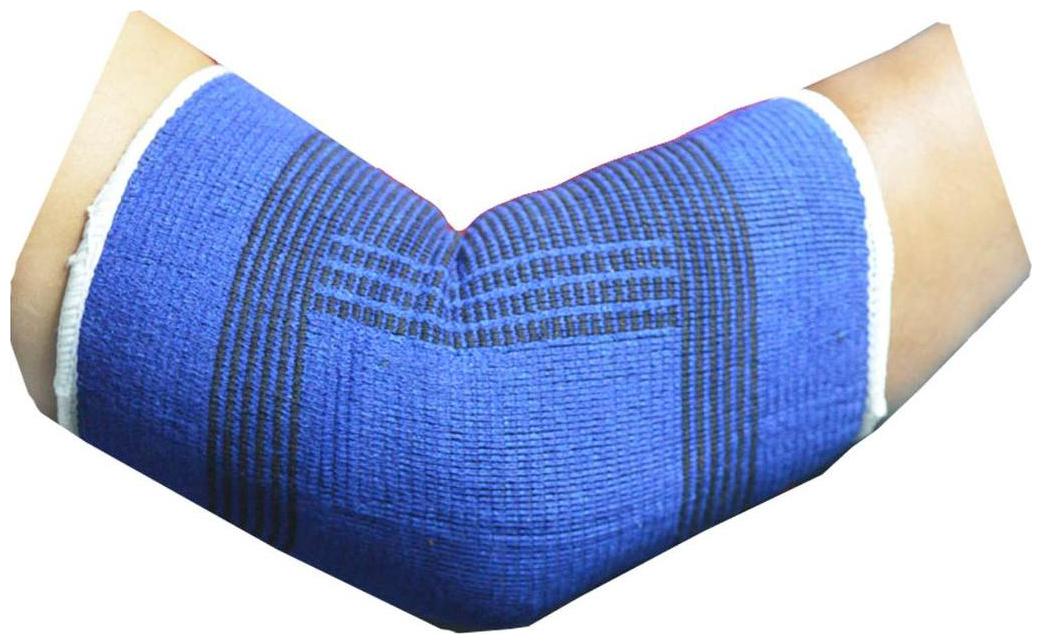 

One Pair Of Elastic Elbow Support Gaurd Pain Relief for Gym and Physical Activities (Free Size Blue)