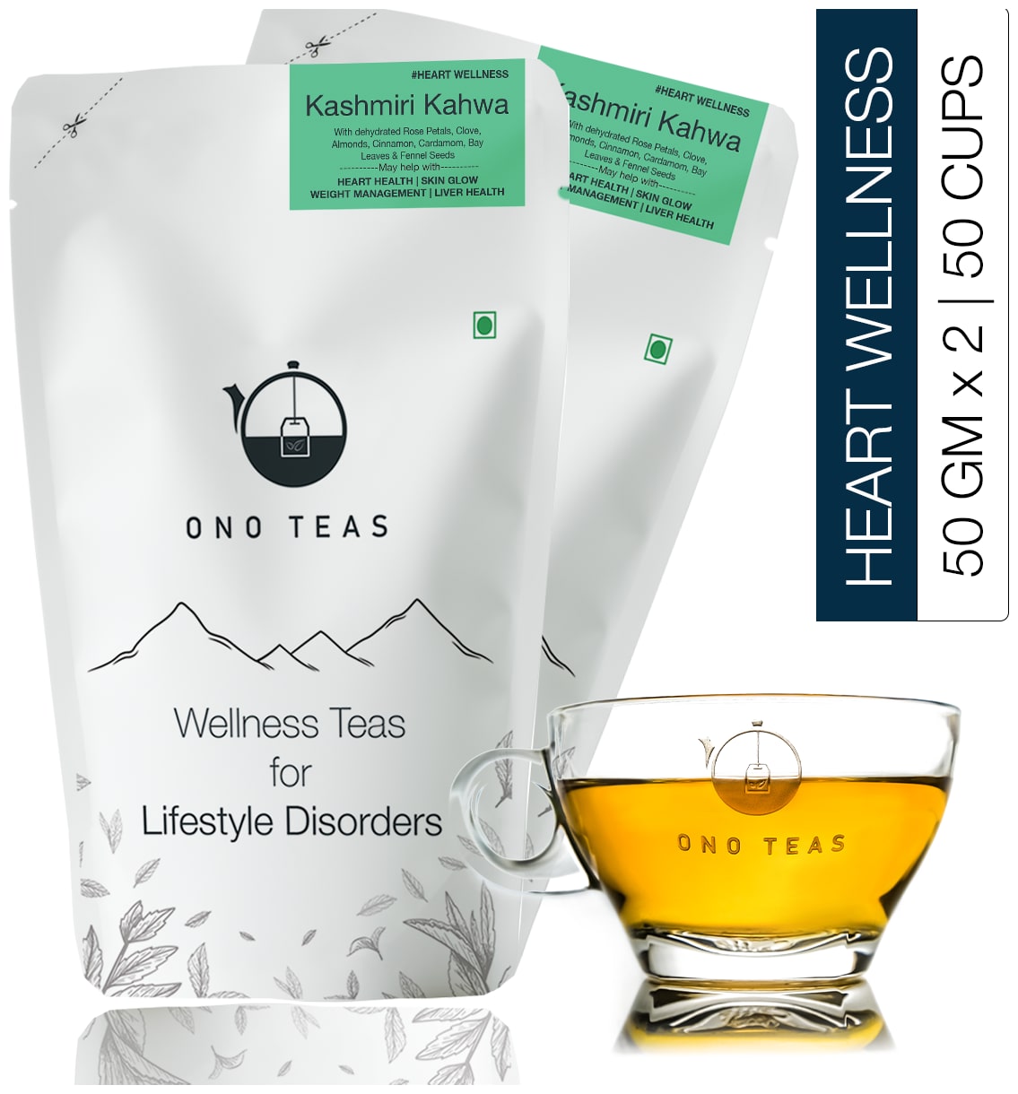 

Ono Teas Kashmiri Kahwa Tea 50 g each - Pack of 2