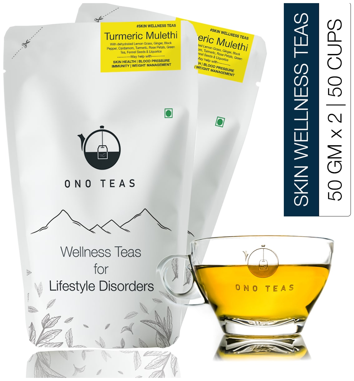 

Ono TeasTurmeric Mulethi Tea - Pack of 2