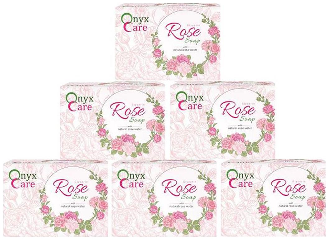 

Onyx Care Glycerin Rose Soap (Pack of 6)
