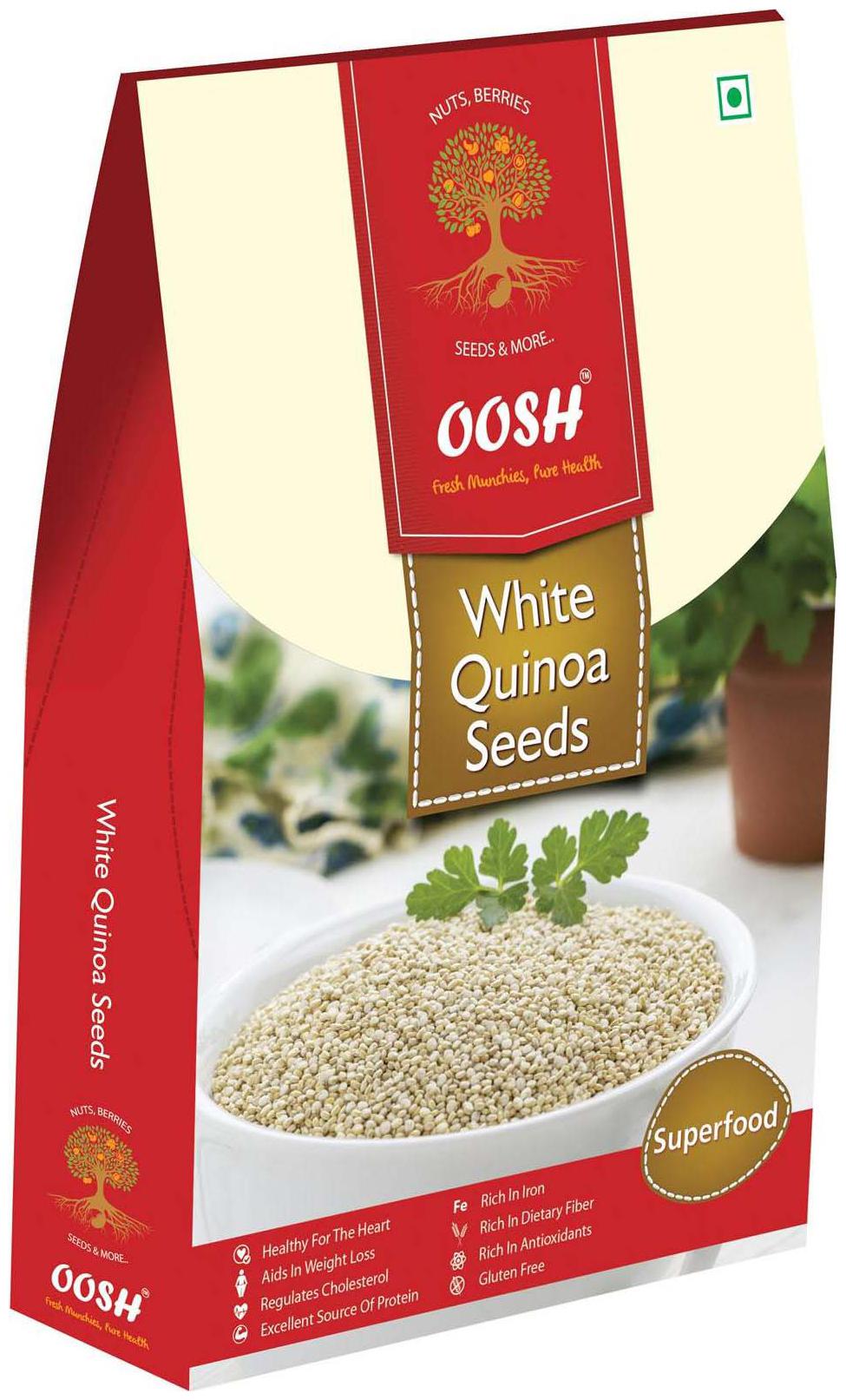 

Oosh Premium Quality White Peru Quinoa Seeds 500G ( Saponin Free)