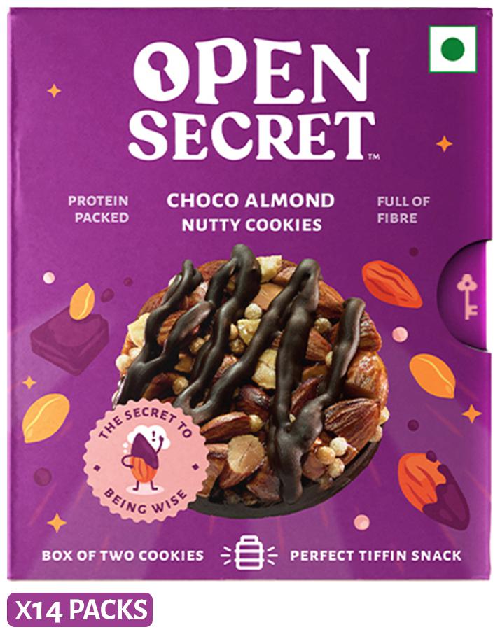 

Open Secret Tiffin Snacks - Choco Almond Nutty Cookies - -25g(Pack of 14)