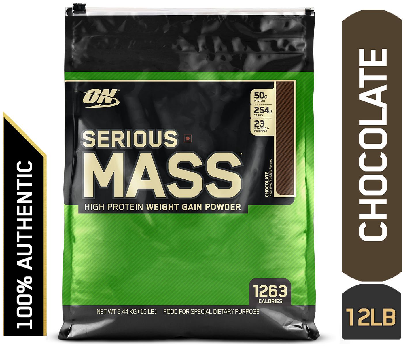 

Optimum Nutrition (ON) Serious Mass Weight Gainer Powder - 5 44 kg (12 Lb) (Chocolate)
