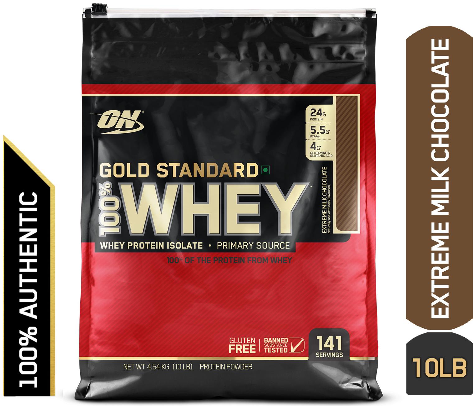 

Optimum Nutrition (On) Gold Standard 100 Whey Protein Powder - 4 54 kg (10 lb) (Extreme Milk Chocolate)
