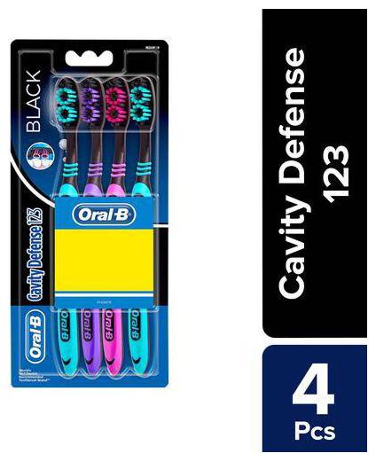 

Oral-B Cavity Defense 123 Black Toothbrush - Medium 4 pcs