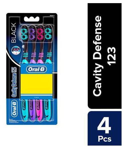 

Oral-B Cavity Defense 123 Black Toothbrush - Medium 4 pcs
