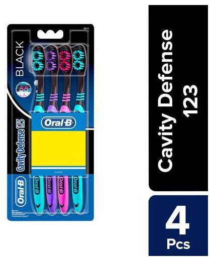 

Oral-B Cavity Defense 123 Black Toothbrush - Soft Pack of 4