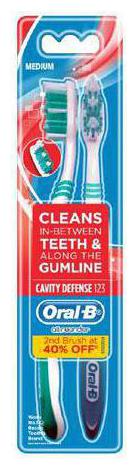 

Oral-B Tooth Brush - All Rounder 123 Clean - Medium 2 pcs