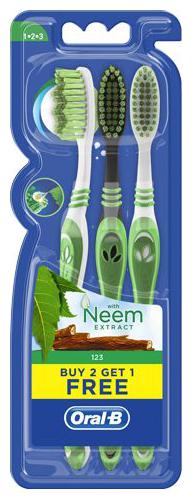 

Oral-B Toothbrush With Neem Extract Soft Toothbrush (Buy 2 Get 1 Free)