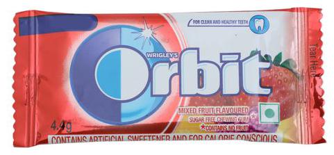 

Orbit Sugar Free Chewing Gum - Mixed Fruit Flavoured 4 4 g