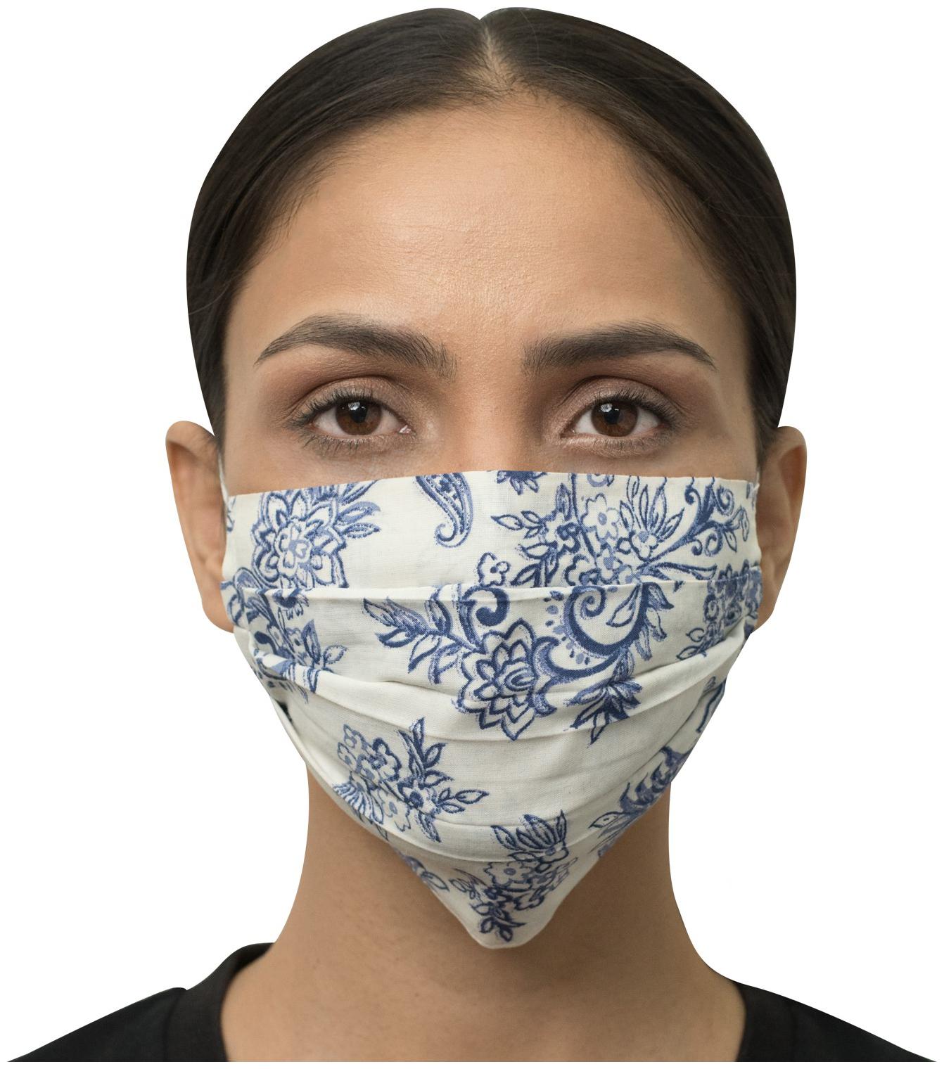 

OrchidsPlus Pro Face Mask 2 Layer Washable Reusable With Earloop (Pack of 5) - (Floral)