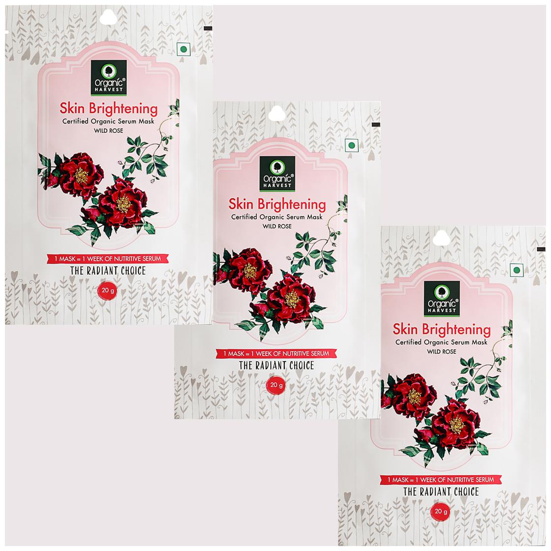 

Organic Harvest Skin Brightening Face Sheet Mask 20 g (Pack of 3)