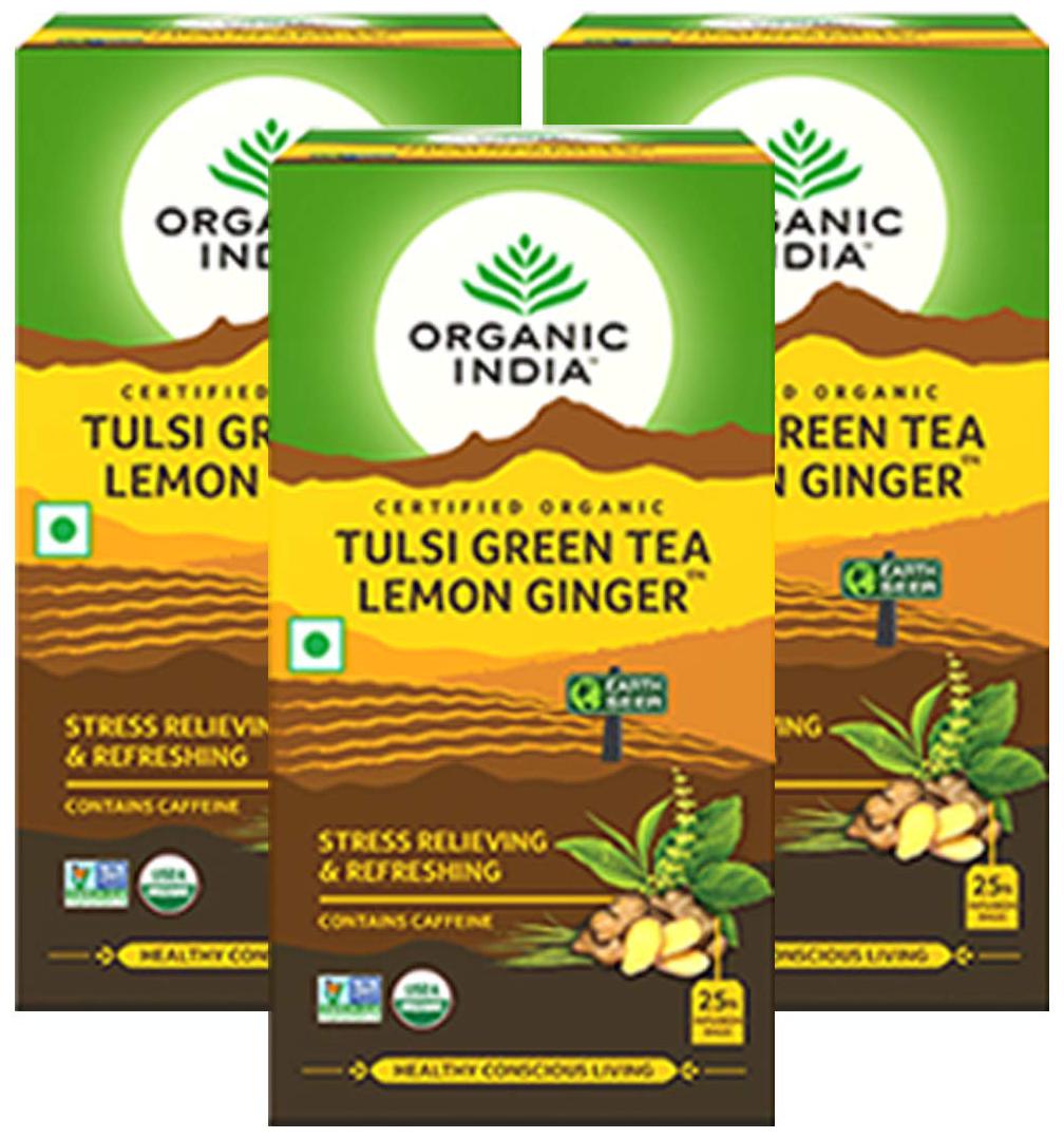 

Organic India Tulsi Lemon Ginger 25 Teabags (Pack of 3)