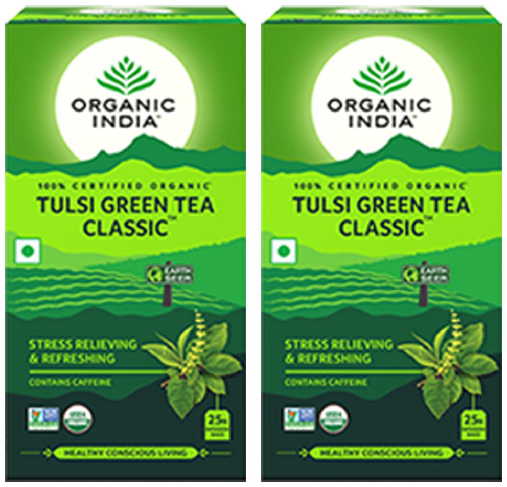 

Organic India Tulsi Green Tea Classic 25 Teabags (Pack Of 2)