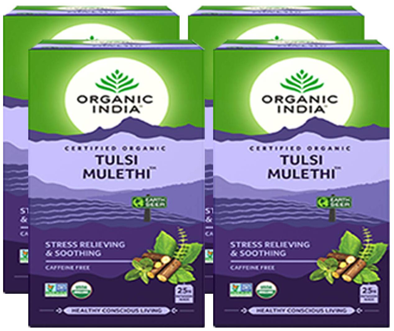

Organic India Tulsi Mulethi 25 Teabags (Pack of 4)