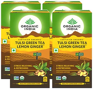 Buy Organic India Tulsi Green Tea Lemon Ginger 25 Teabags Pack Of 4 Online At Low Prices In India Paytmmall Com Organic tulsi ginger green tea contains natural herbs which is good for health. paytm mall