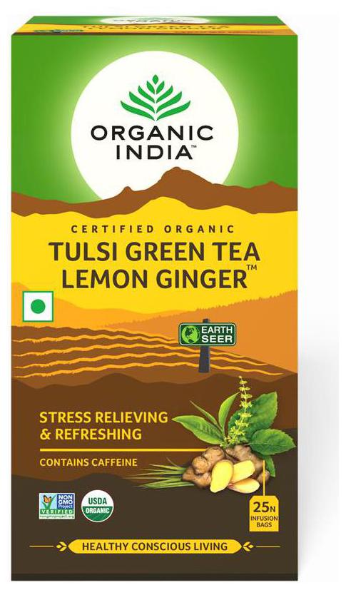 

Organic India Tulsi Green Tea Lemon Ginger 25 Tea Bags