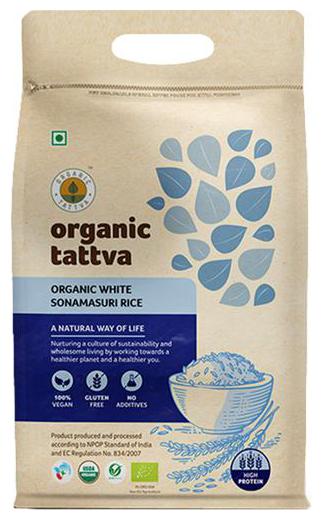

Organic Tattva Sonamasuri Rice - White Polished 5 kg