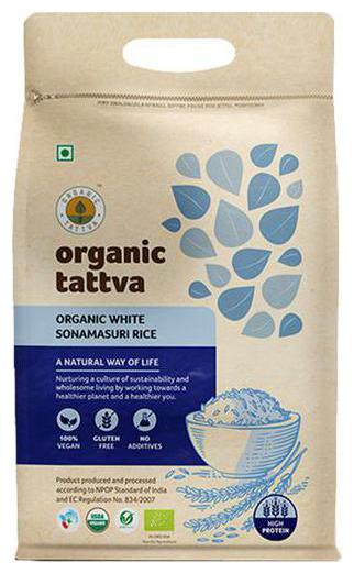 

Organic Tattva Sonamasuri Rice - White Polished 5 kg