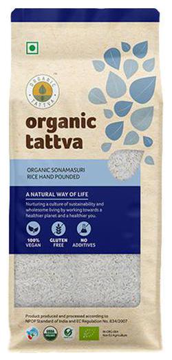 

Organic Tattva Sonamasuri Rice - Hand Pounded 1 kg