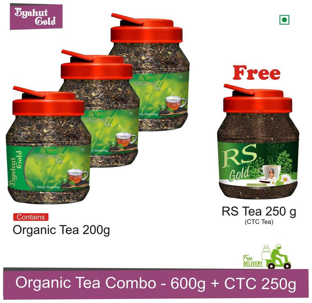

Byahut Gold Organic Tea 600 g And CTC Tea 250 g Free