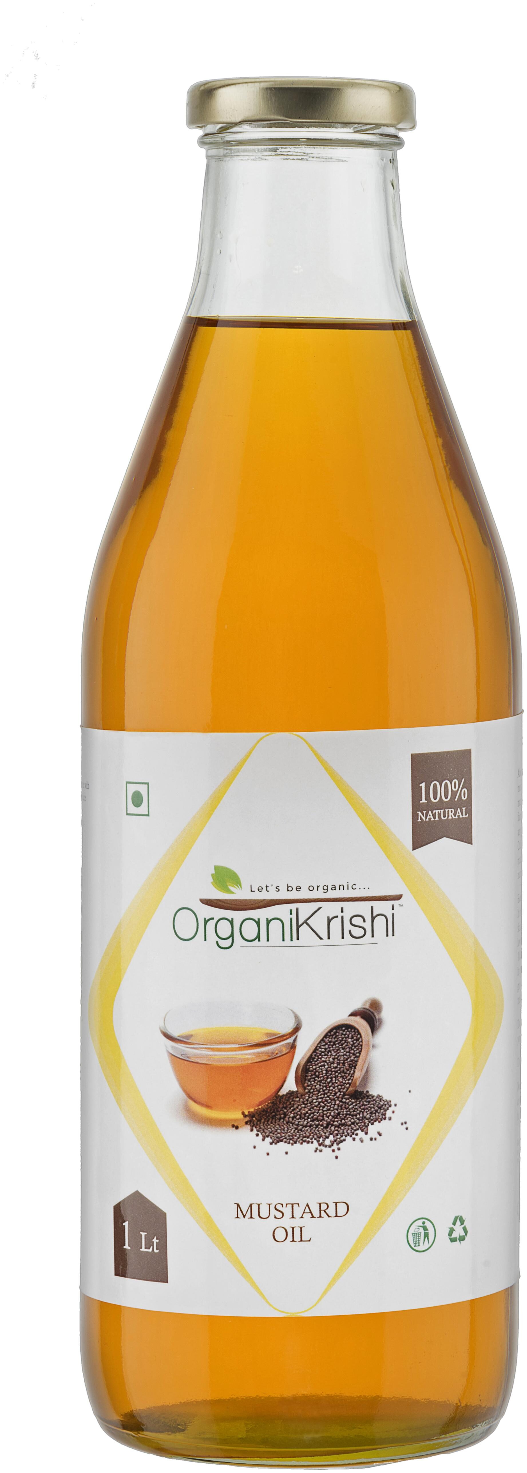 

OrganiKrishi Mustard Oil 1 L Natural and Pure ( Pack of 1 )
