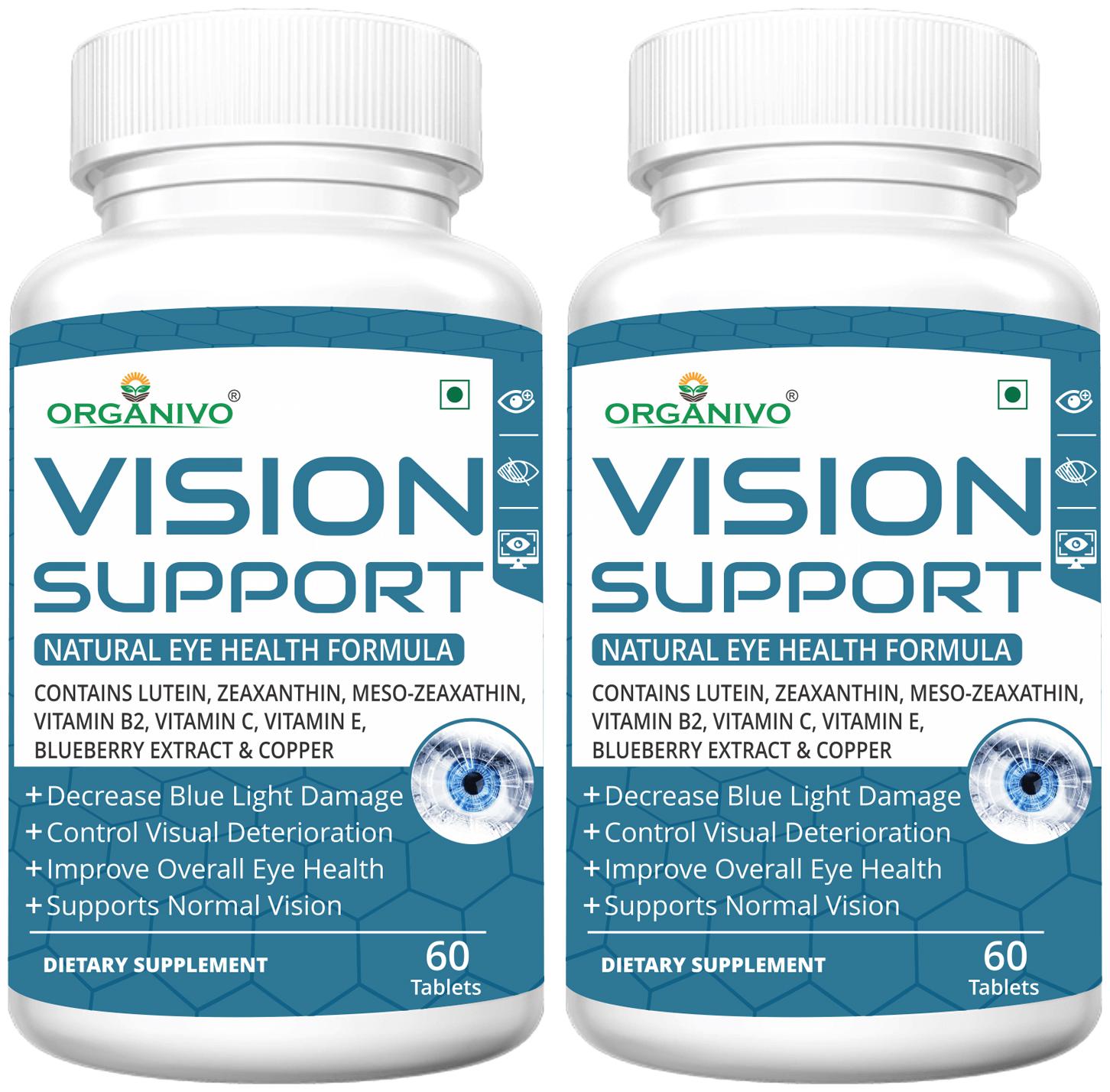 

Organivo Vision Support Complete Eye Health Formula 60 Tablets (Pack of 2)