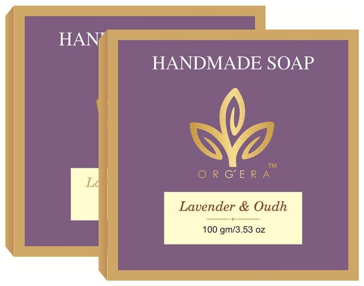 

ORGERA Handmade Sulfate Free Butter Soap Lavendar and Oudh 100 g (Pack of 2)