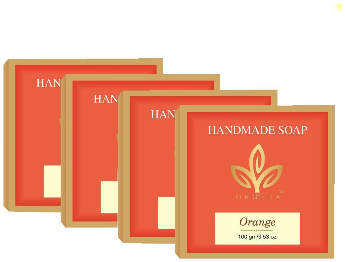 

ORGERA Handmade Glycerin Sugar Soap Orange 100 g (Pack of 4)