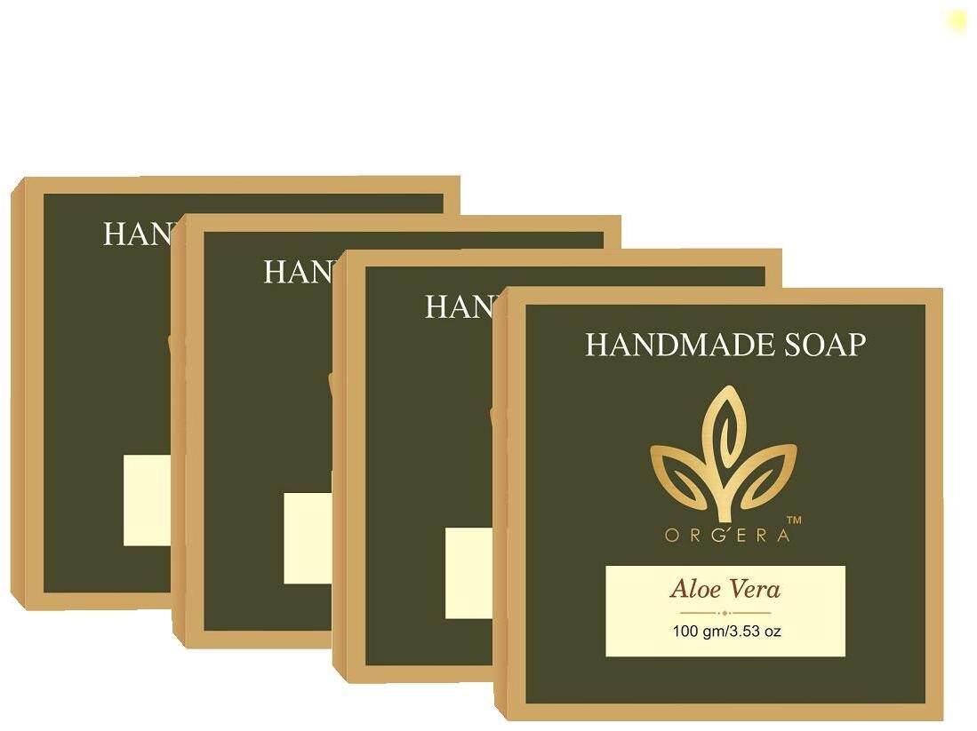 

ORGERA Handmade Glycerin Sugar Soap Aloevera 100 g (Pack of 4)
