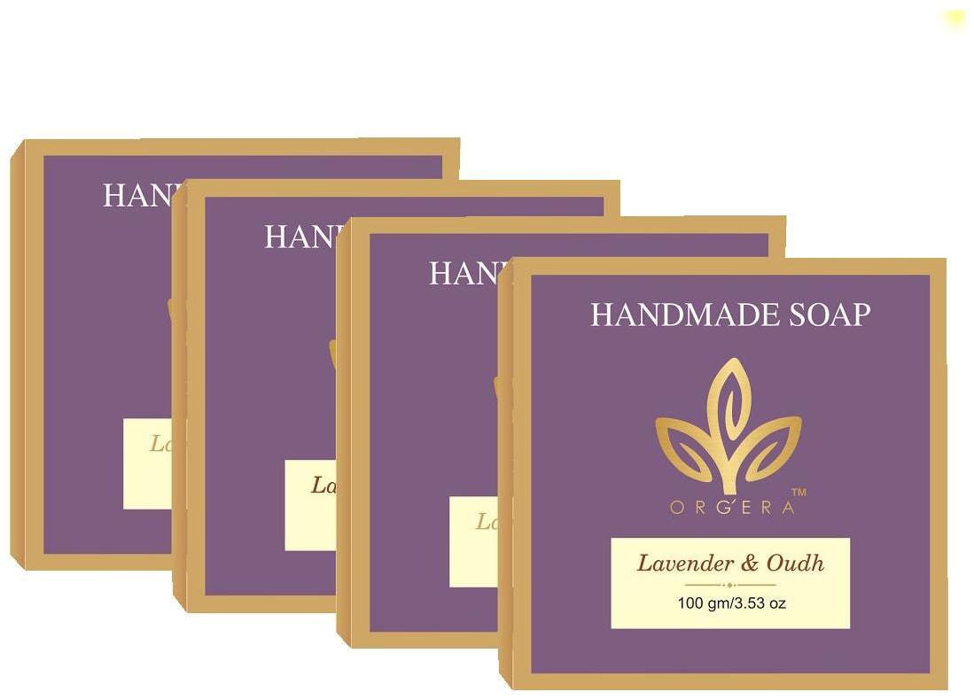 

ORGERA Handmade Sulfate Free Butter Soap Lavendar and Oudh 100 g (Pack of 4)