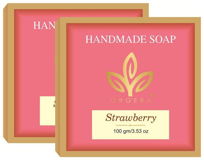 

ORGERA Handmade Glycerin Sugar Soap Strawberry 100 g (Pack of 2)