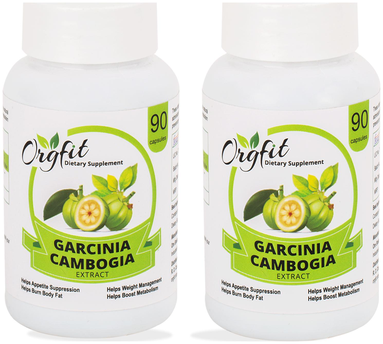

Orgfit Garcinia Cambogia Extract Veg Weight Loss Fat Burner Supplement 90 Capsules (800 mg) - Pack of 2
