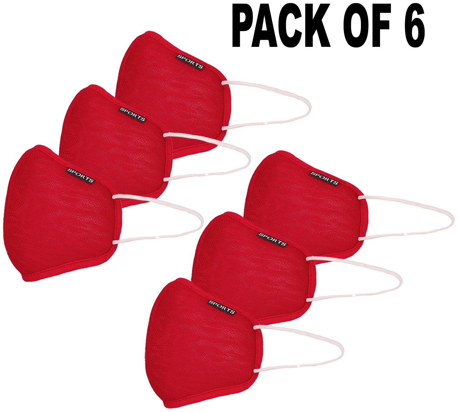

Oricum Face Mask With Earloop Cotton Red (Pack of 6)