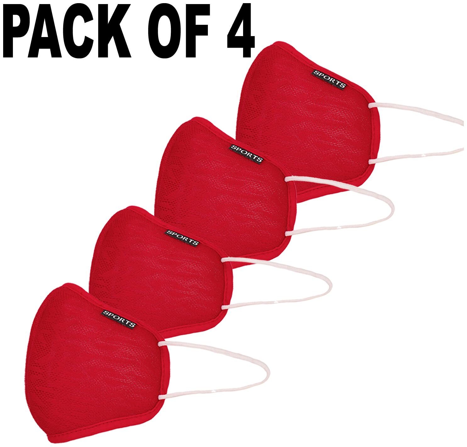 

Oricum Face Mask With Earloop Cotton Red (Pack of 4)